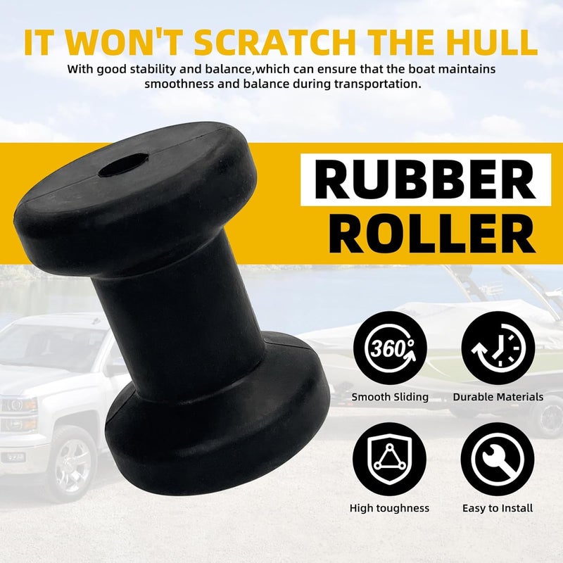 TENGBASE Marine Keel Roller, Adjustable Roller Bracket Assembles, 4” Rubber Keel Roller for Boat Trailer - Image 4